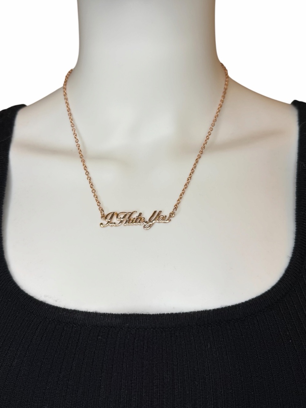 🖤 Y2K “I Hate You” Script Necklace 🖤